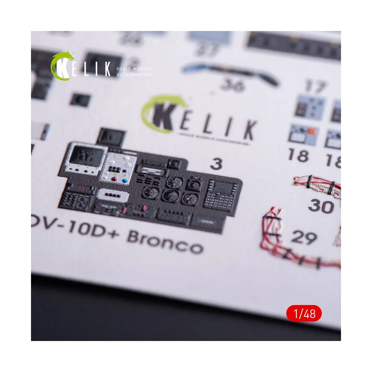 OV-10D+ Bronco interior 3D decals for ICM kit, 1/48 - Kelik K48011