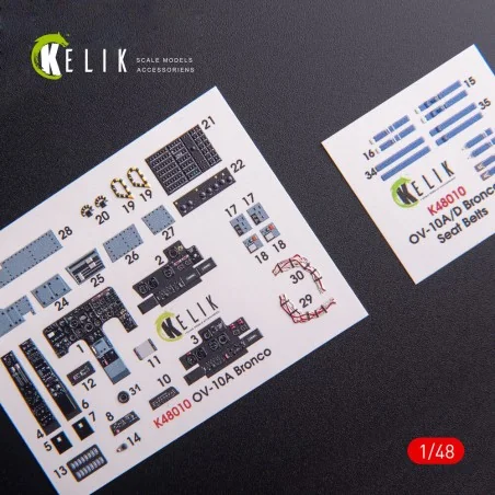 OV-10A Bronco interior 3D decals for ICM kit, 1/48 - Kelik K48010