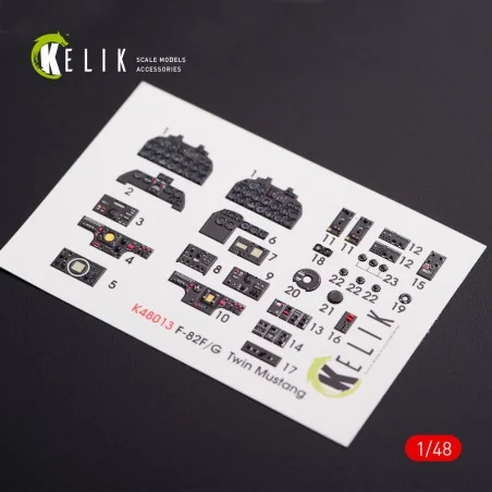 F-82 (F, G) Twin Mustang interior 3D decals for Modelsvit kit, 1/48...