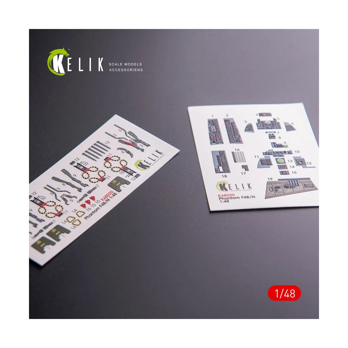 F-4 (B, N) Phantom II interior 3D decals for Academy kit, 1/48 - Ke...