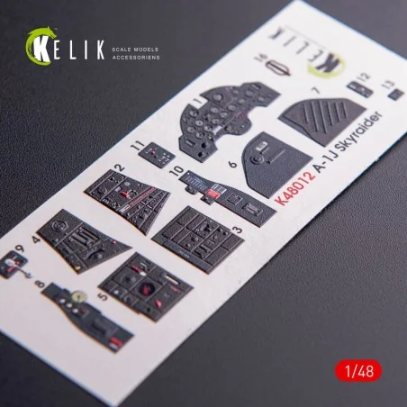 A-1J Skyraider interior 3D decals for Tamiya kit, 1/48 - Kelik K48012