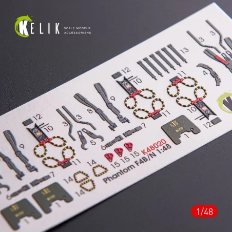 F-4 (B, N) Phantom II interior 3D decals for Academy kit, 1/48 - Ke...