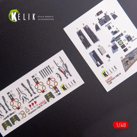 F-4 (B, N) Phantom II interior 3D decals for Academy kit, 1/48 - Ke...