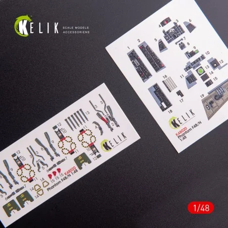 F-4 (B, N) Phantom II interior 3D decals for Academy kit, 1/48 - Ke...