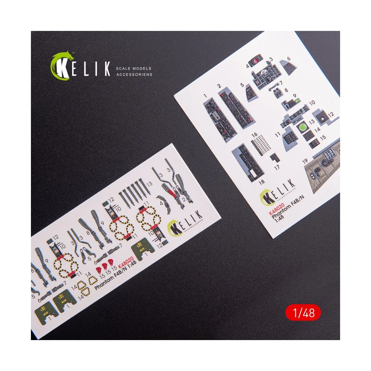 F-4 (B, N) Phantom II interior 3D decals for Academy kit, 1/48 - Ke...