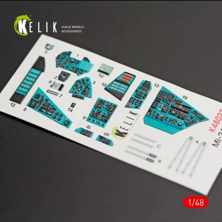 MI-24V interior 3D decals for Zvezda kit, 1/48 - Kelik K48023