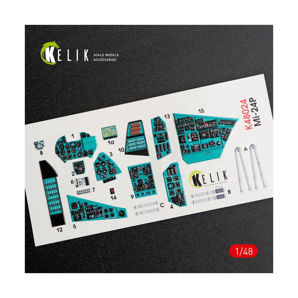 MI-24P interior 3D decals for Zvezda kit, 1/48 - Kelik K48024