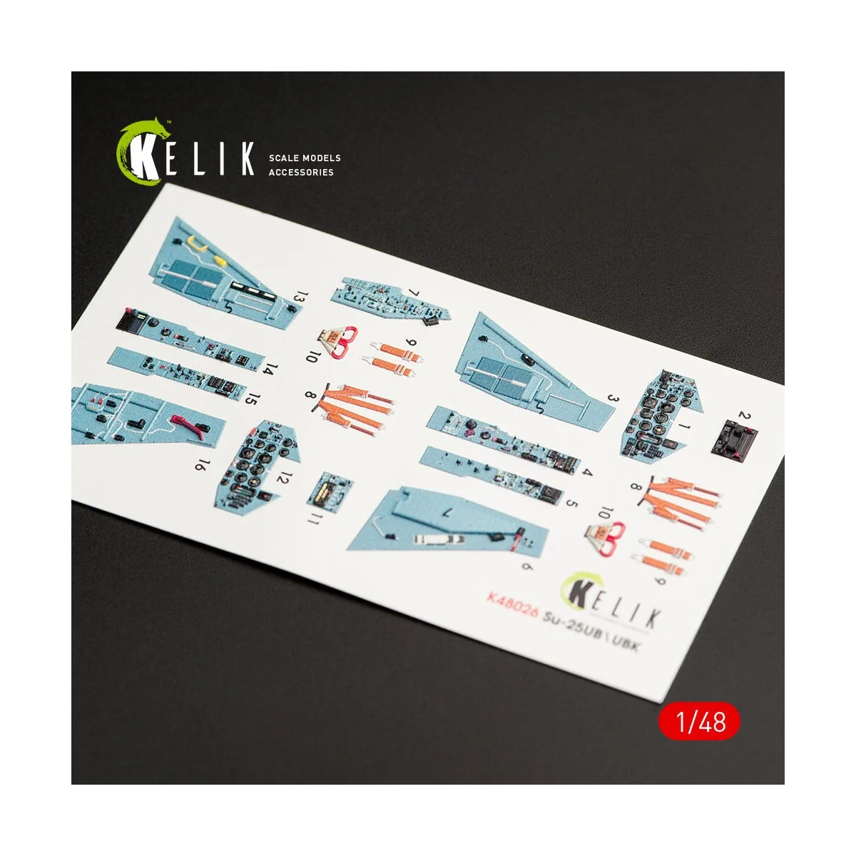 SU-25UB interior 3D decals for Smer/KP kit, 1/48 - Kelik K48026
