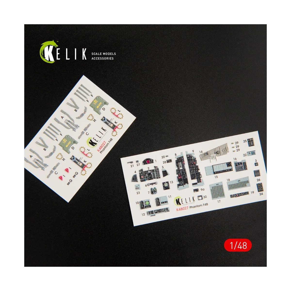 F-4B interior 3D decals for Tamiya kit, 1/48 - Kelik K48027