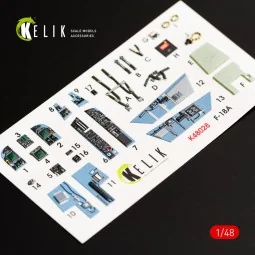 F/A-18A Hornet interior 3D decals for Kinetic kit, 1/48 - Kelik K48028 2