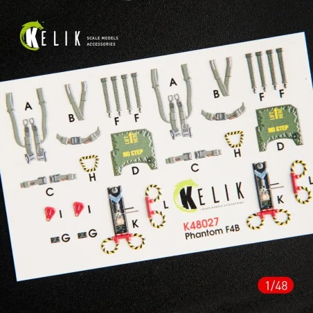F-4B interior 3D decals for Tamiya kit, 1/48 - Kelik K48027