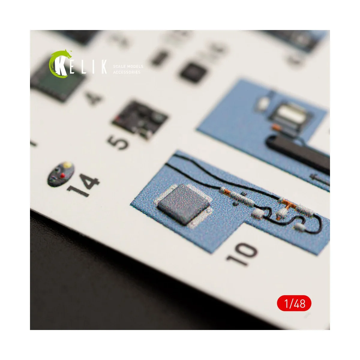 F/A-18A Hornet interior 3D decals for Kinetic kit, 1/48 - Kelik K48028