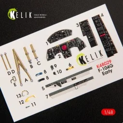 F-104G Starfighter early type interior 3D decals for Hasegawa kit, ... 2
