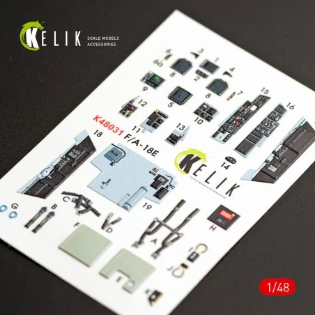 F/A-18E Super Hornet interior 3D decals for MENG kit, 1/48 - Kelik ...