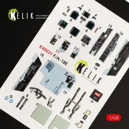 F/A-18E Super Hornet interior 3D decals for MENG kit, 1/48 - Kelik ... 2