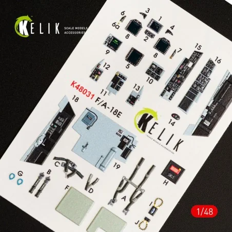 F/A-18E Super Hornet interior 3D decals for MENG kit, 1/48 - Kelik ...