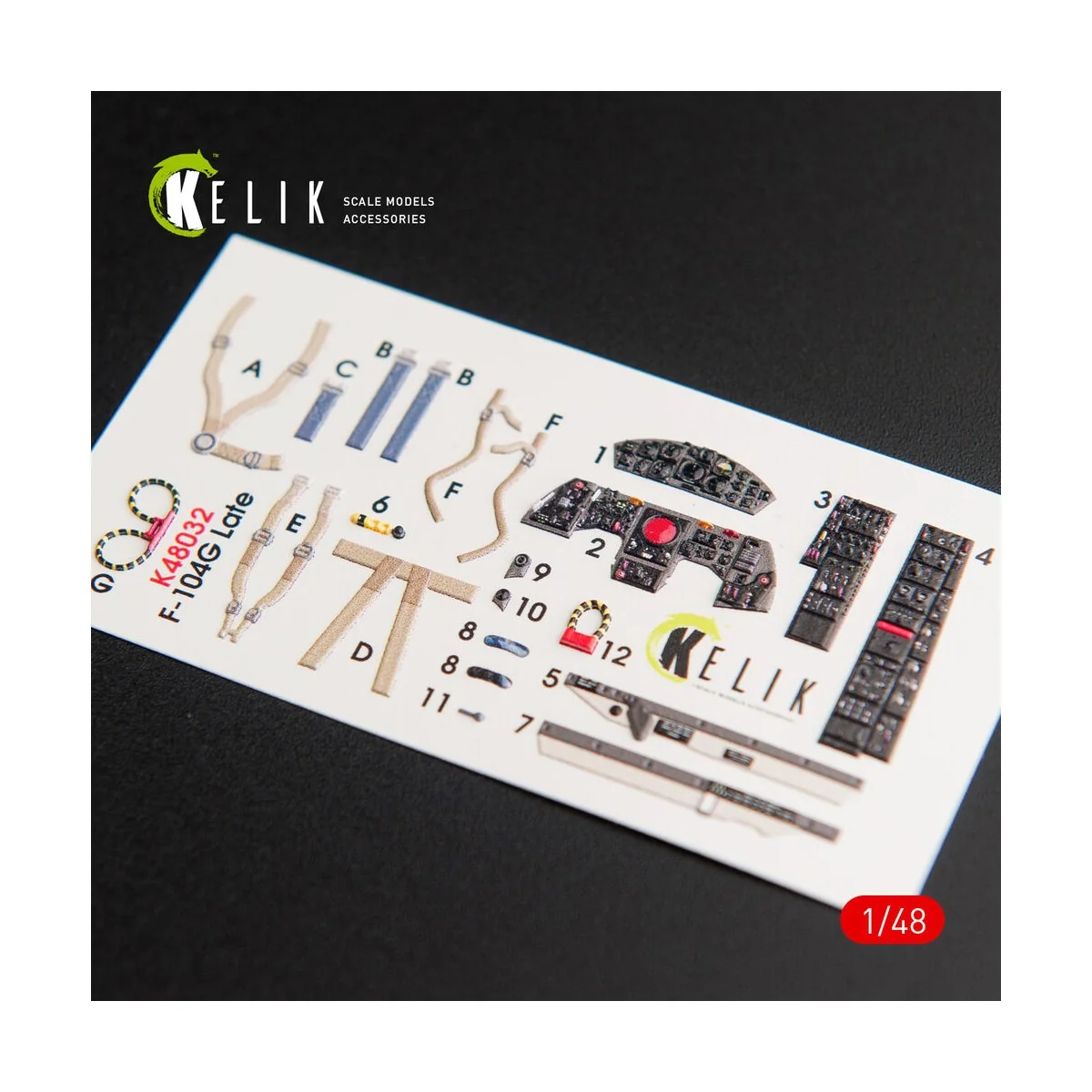 F-104G Starfighter late type interior 3D decals for Hasegawa kit, 1...