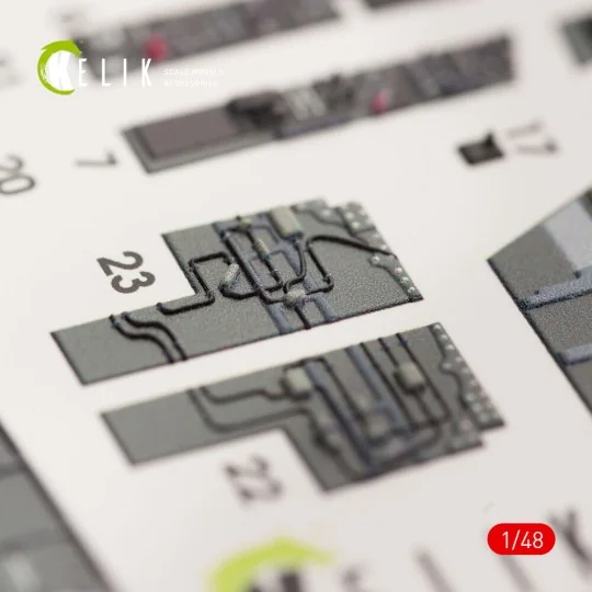 F/A-18B Hornet interior 3D decals for Kinetic kit, 1/48 - Kelik K48033