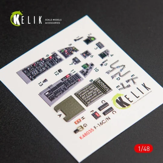 F-16C\N Fighting Falcon interior 3D decals for Tamiya kit, 1/48 - K...