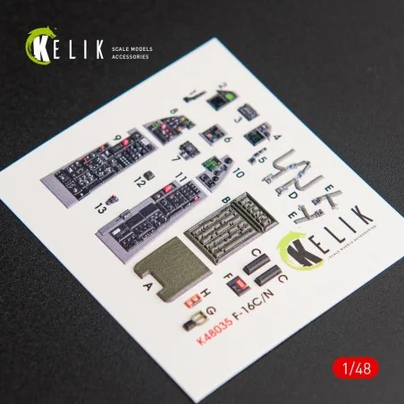 F-16C\N Fighting Falcon interior 3D decals for Tamiya kit, 1/48 - K...