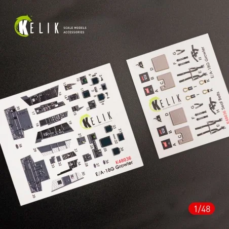 EA-18G Growler interior 3D decals for MENG kit, 1/48 - Kelik K48036