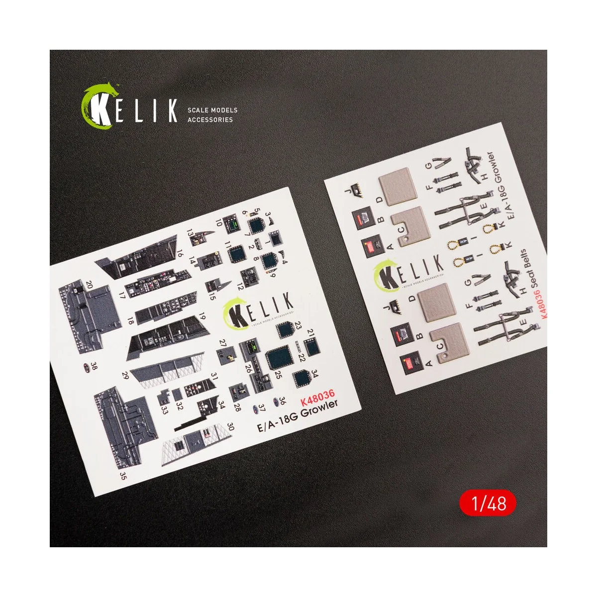 EA-18G Growler interior 3D decals for MENG kit, 1/48 - Kelik K48036