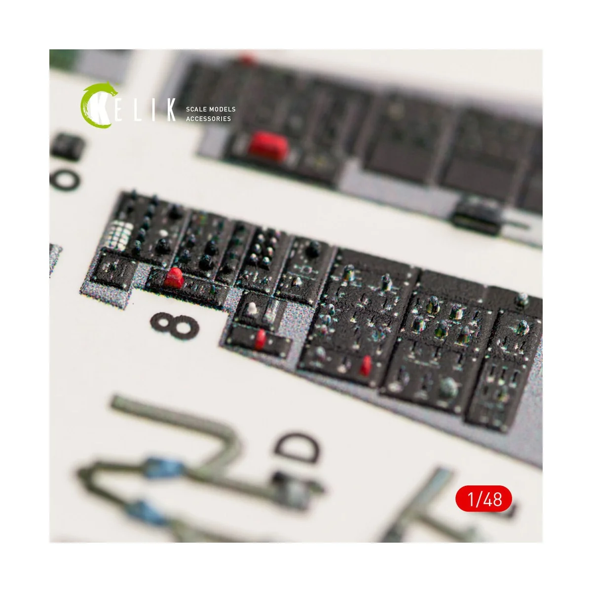 F-16C Fighting Falcon interior 3D decals for Kinetic kit, 1/48 - Ke...