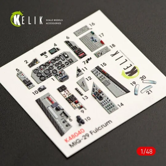 MiG-29A (9-12) Fulcrum interior 3D decals for GWH kit, 1/48 - Kelik...