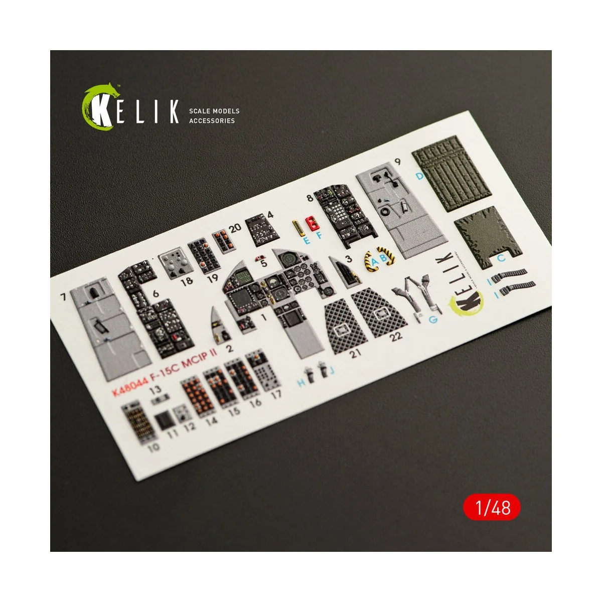 F-15C MSIP II Eagle interior 3D decals for GWH kit, 1/48 - Kelik K4...