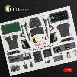 F-35B Lightning II interior 3D decals for Kitty Hawk / Zimimodel ki...