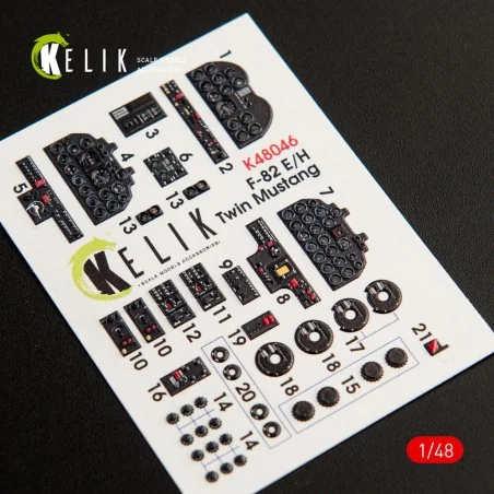 F-82 E/H Twin Mustang interior 3D decals for Modelsvit, 1/48 - Keli...