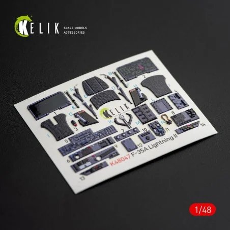 F-35A Lightning II interior 3D decals for Kitty Hawk / Zimimodel ki...