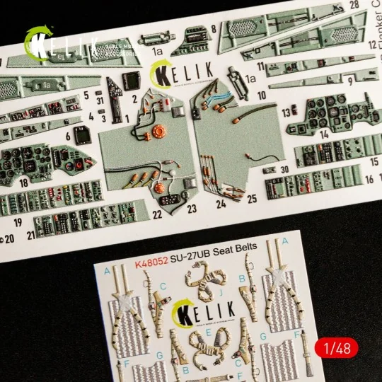 SU-27UB Flanker interior 3D decals for GWH kit, 1/48 - Kelik K48052