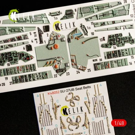 SU-27UB Flanker interior 3D decals for GWH kit, 1/48 - Kelik K48052
