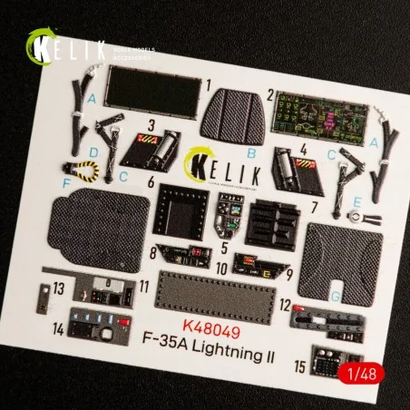 F-35A Lightning II interior 3D decals for Meng kit, 1/48 - Kelik K4...