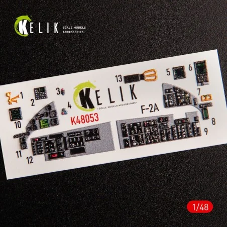 JASDF F-2A interior 3D decals for Hasegawa kit, 1/48 - Kelik K48053