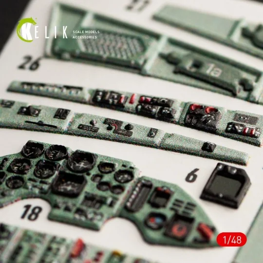 SU-27UB Flanker interior 3D decals for GWH kit, 1/48 - Kelik K48052