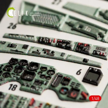 SU-27UB Flanker interior 3D decals for GWH kit, 1/48 - Kelik K48052