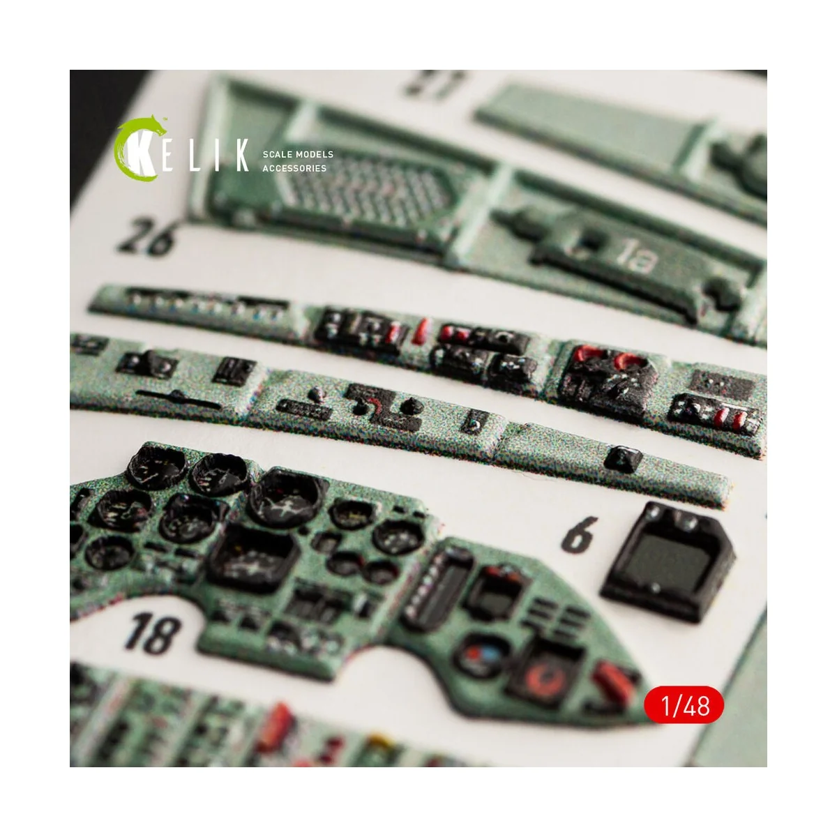 SU-27UB Flanker interior 3D decals for GWH kit, 1/48 - Kelik K48052