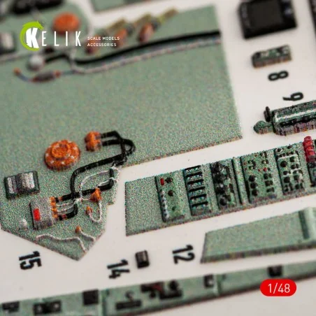 SU-27 Flanker interior 3D decals for GWH kit, 1/48 - Kelik K48051