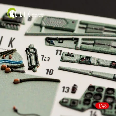 SU-27UB Flanker interior 3D decals for GWH kit, 1/48 - Kelik K48052