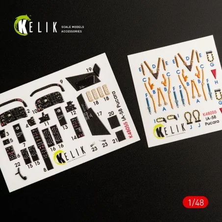 IA-58 Pucara interior 3D decals for Kinetic kit, 1/48 - Kelik K48055