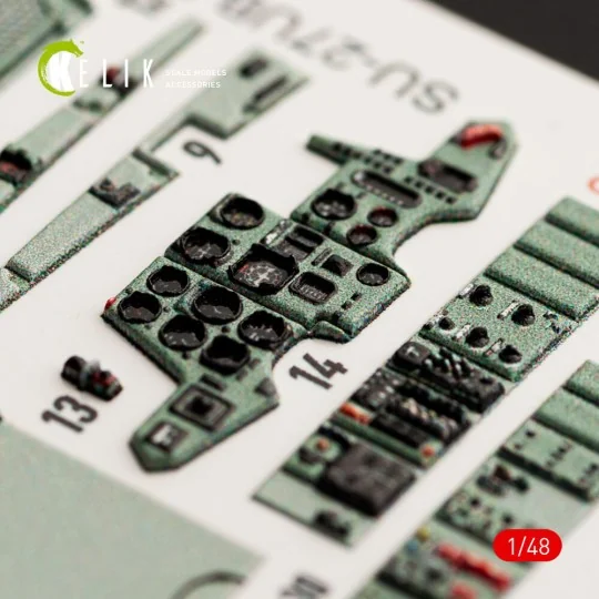 SU-27UB Flanker interior 3D decals for GWH kit, 1/48 - Kelik K48052