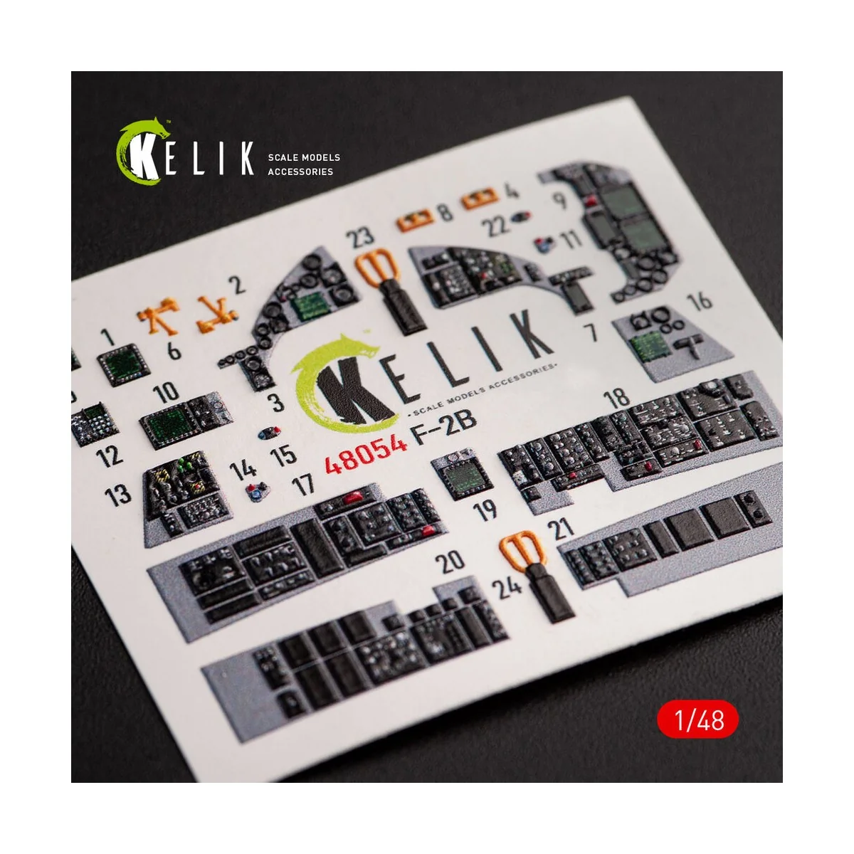 JASDF F-2B interior 3D decals for Hasegawa kit, 1/48 - Kelik K48054