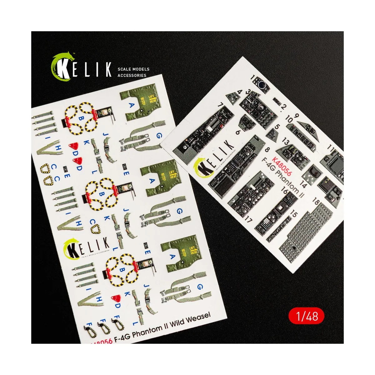 F-4G interior 3D decals for Meng kit, 1/48 - Kelik K48056