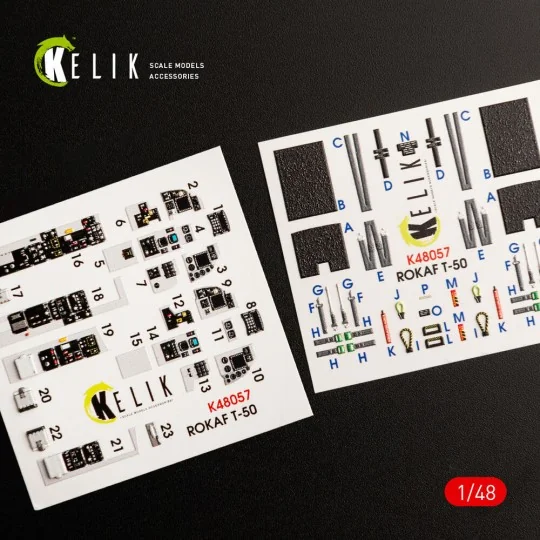 T-50 ROKAF interior 3D decals for Academy kit, 1/48 - Kelik K48057