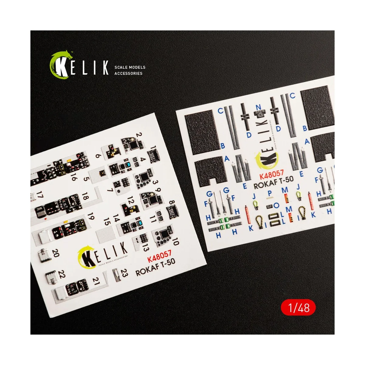 T-50 ROKAF interior 3D decals for Academy kit, 1/48 - Kelik K48057