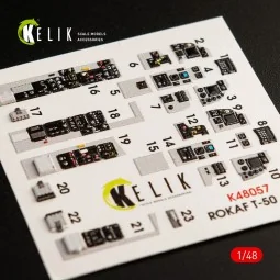 T-50 ROKAF interior 3D decals for Academy kit, 1/48 - Kelik K48057 2