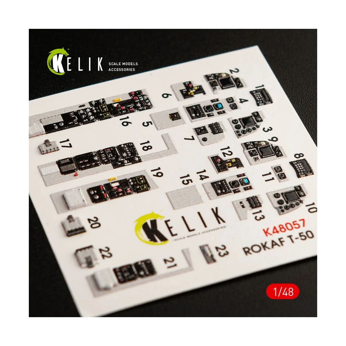 T-50 ROKAF interior 3D decals for Academy kit, 1/48 - Kelik K48057