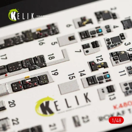 T-50 ROKAF interior 3D decals for Academy kit, 1/48 - Kelik K48057